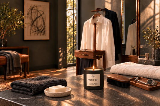 Fresh Cut candle in its approved signature room setting